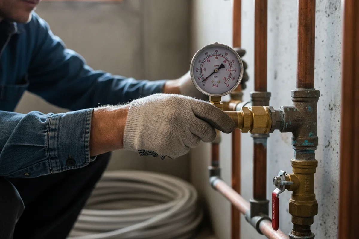 Pressure testing a repaired line during Water Line Repair in Villa Rica